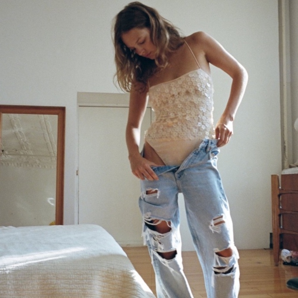 Zara Floral Sequin Bodysuit